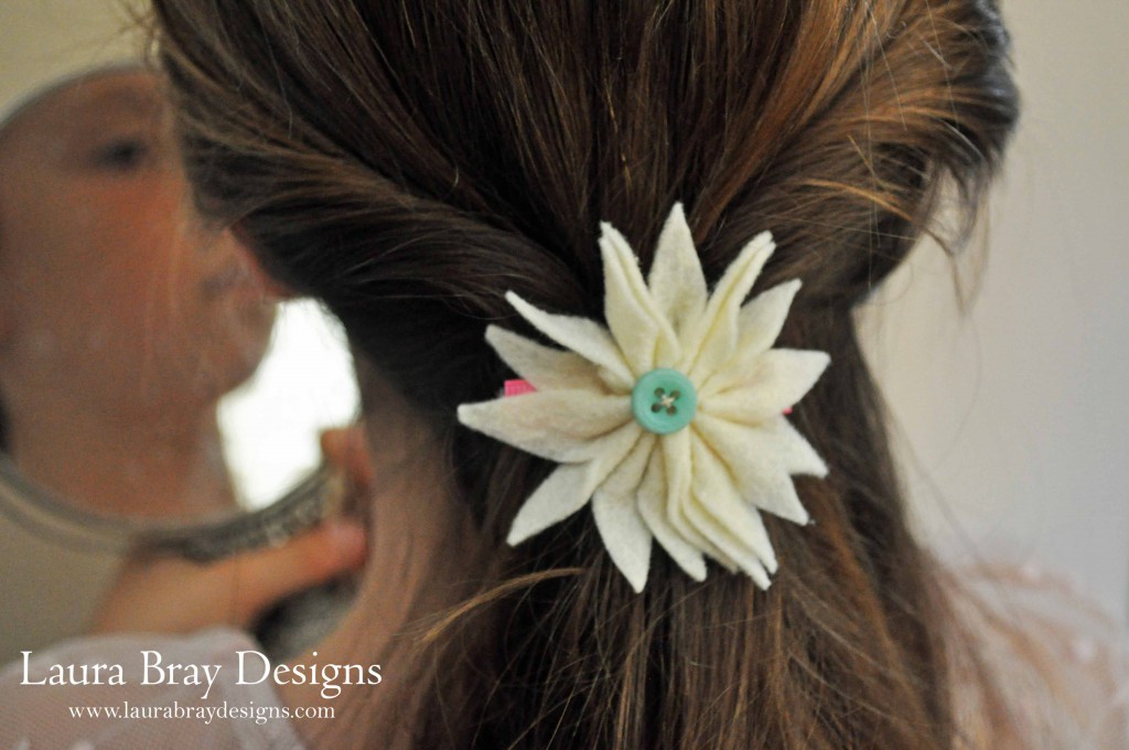 LB Felt Flower Barrette Photo 6