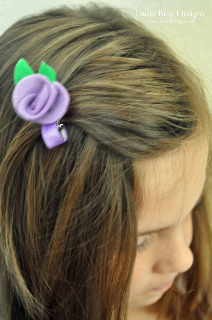 LB Felt Flower Barrette Purple Photo 2