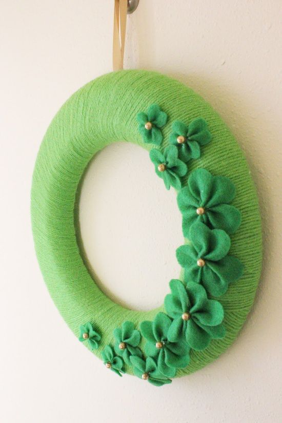 DIY Felt Shamrock Wreath