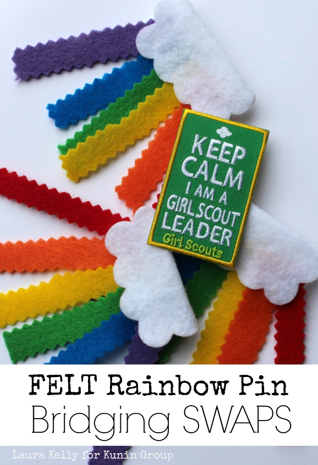 Felt Rainbow Pin Bridging SWAPS for Girl Scouts