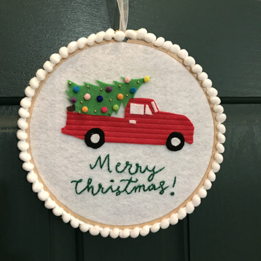 Little Red Truck Felt Hoop