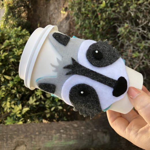 Raccoon Coffee Cozy