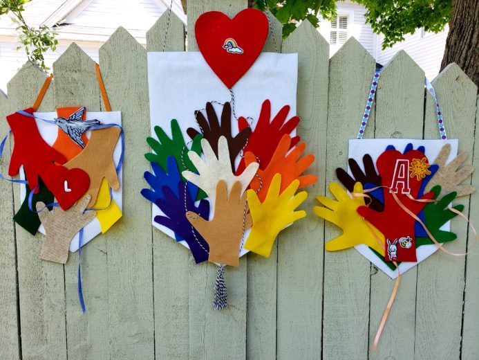 DIY Felt Love Handprint Banners