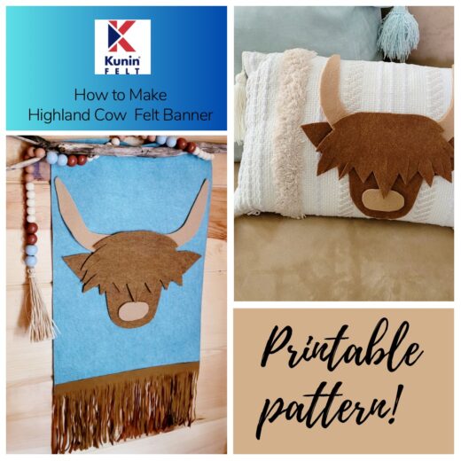 DIY No Sew FElt Highland Cow Banner