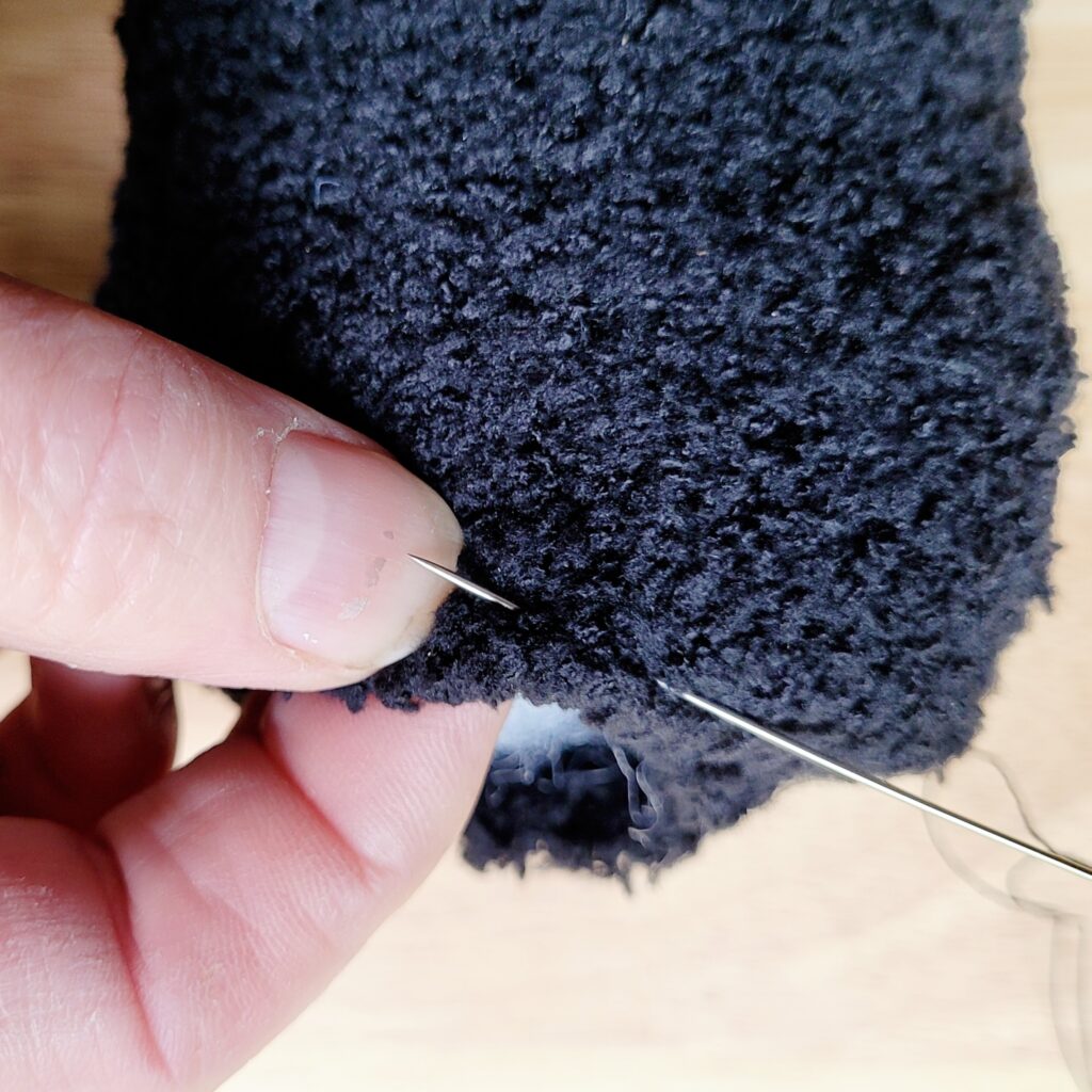 Sew bat stuffie closed.